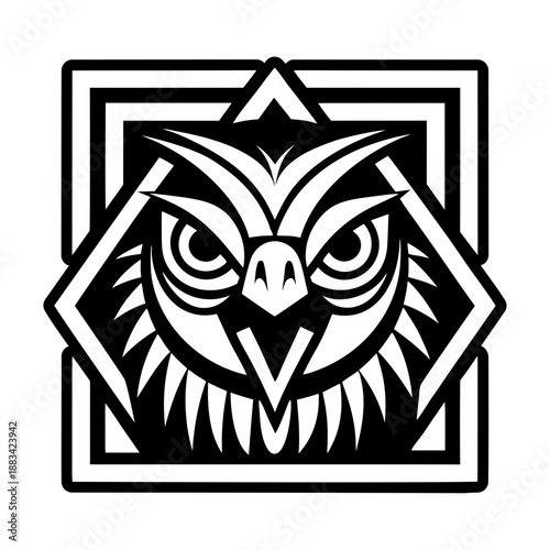 Glyph style icon showing a cuculidae logo