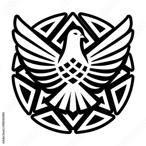 Filled style icon showing a dove mascot