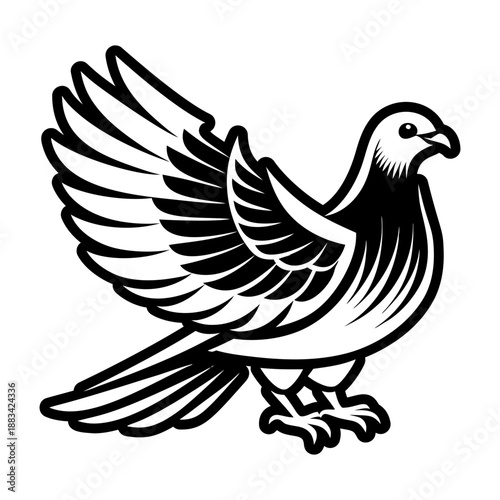 Photos Solid style icon showing a pigeon head