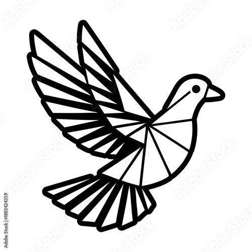 Solid style icon showing a dove head