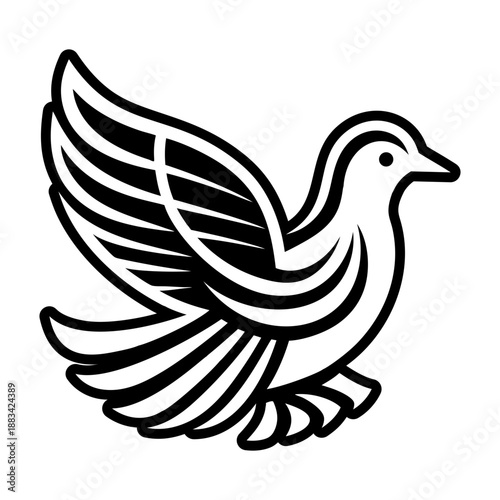 Filled style icon showing a pigeon symbol