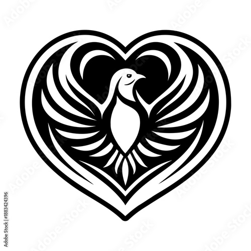 Solid style icon showing a pigeon head