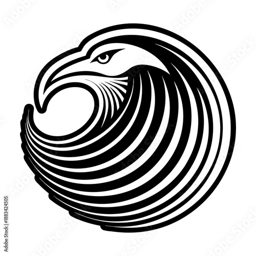 A glyph style icon showing an eagle face