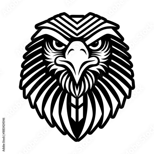 Glyph style icon showing an eagle logo