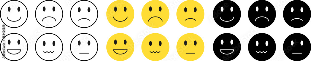 Fototapeta premium Emotion faces set with various expressions