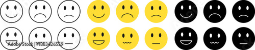 Emotion faces set with various expressions
