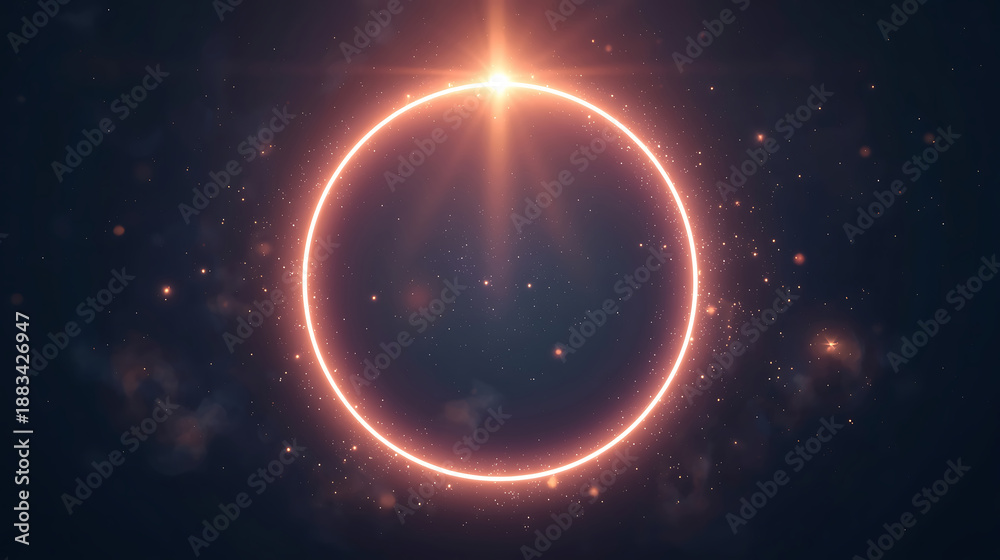 Fototapeta premium “Celestial Glow A Radiant Ring of Light in the Cosmic Dark”