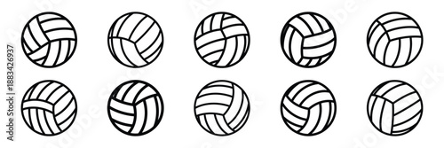 Minimalist beach volleyball icon pack outline version. Holiday vector design illustration