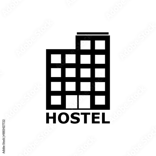 Hostel simple icon isolated on white background
