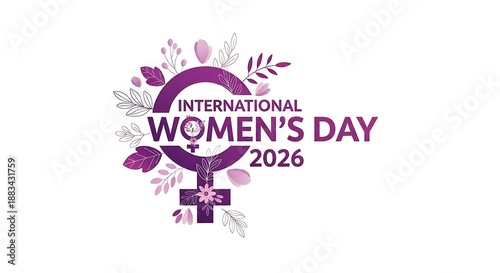 International Women's Day 2026 Floral Female Symbol Graphic Design