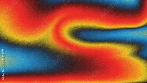 Vibrant abstract swirling patterns of red, blue, and yellow fluid motion