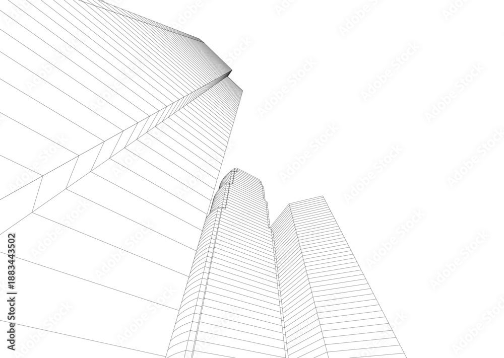 Fototapeta premium Building 3d structure. Architectural background. 