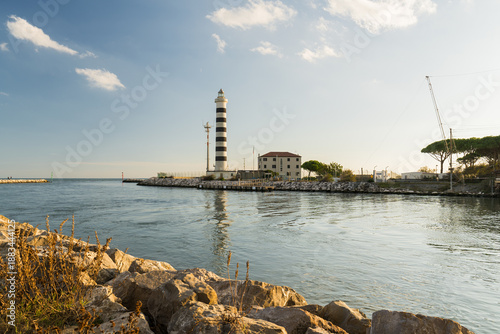 Fotografie Faro di Cavallino, Flussmündung Fiume Sile, Cavallino-Treporti, Venetien, Italie