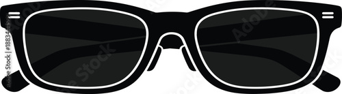 Black Classic Sunglasses Vector Illustration Isolated on White Background for Summer Fashion Accessory Eyewear Protection Beach Style and Modern Lifestyle Graphics