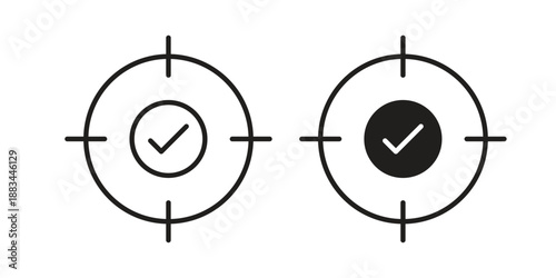 Accuracy icon suitable. Simple outline and solid style icon EPS10