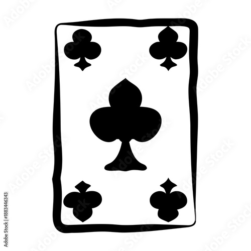 Black four of clubs playing card