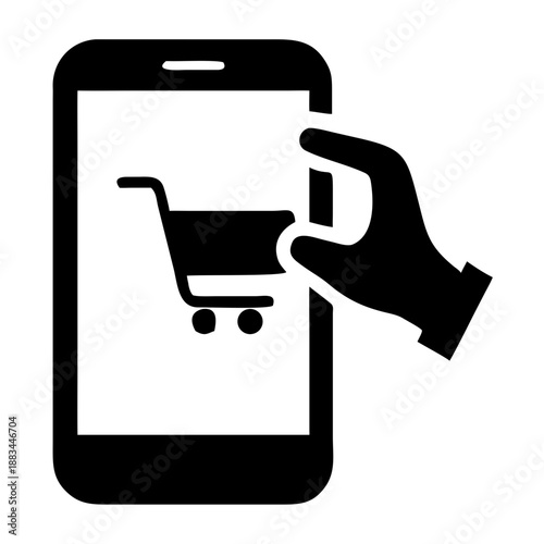 Mobile shopping cart icon