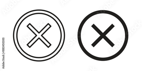 Cancel icon suitable. Simple outline and solid style icon EPS10