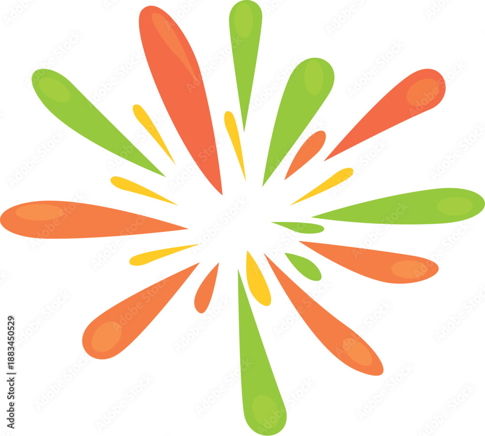 Fototapeta premium Brightly colored firework exploding against a white background, creating a festive and celebratory atmosphere