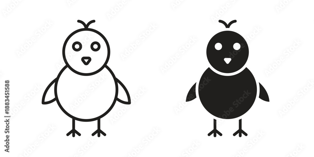 Fototapeta premium Chick icon suitable. Simple outline and solid style icon EPS10