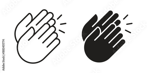 Clap icon suitable. Simple outline and solid style icon EPS10