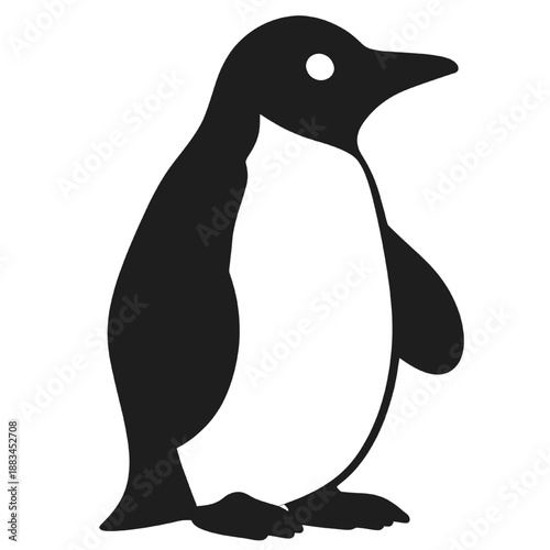 Penguin Silhouette Minimal Illustration.