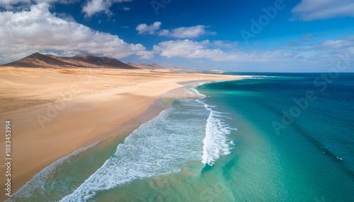 Playa De Sotavento Is A Famous Beach On The Southeastern Coast Of Fuerteventura Known For Its Long Stretches Of Golden Sand Turquoise Water And Consistent Winds