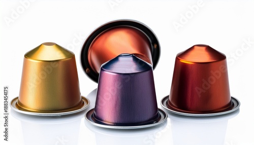 Italian Coffee Espresso Capsules Or Coffee Pods On Isolated White Background Can Be Used As An Element For Your Design