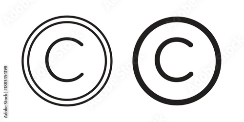Copyright icon suitable. Simple outline and solid style icon EPS10