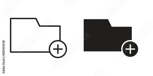 Create folder icon suitable. Simple outline and solid style icon EPS10