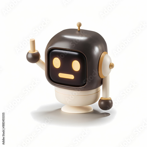AI chatbot robot mascot cartoon illustration isolated