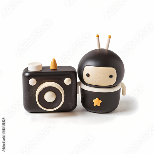 AI chatbot robot mascot cartoon illustration isolated