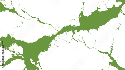 Green landmasses on white background geographic illustration