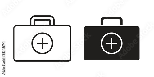 Doctor bag icon suitable. Simple outline and solid style icon EPS10