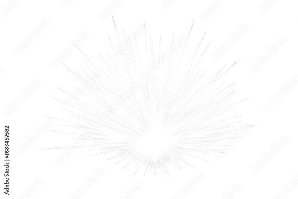 Fototapeta premium White glowing light rays bursting from a central point, creating a star effect on transparent background
