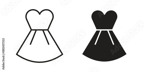 Dress icon suitable. Simple outline and solid style icon EPS10