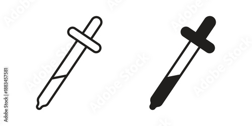 Dropper icon suitable. Simple outline and solid style icon EPS10