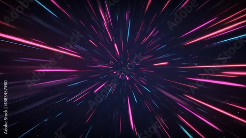 Abstract light speed tunnel motion graphics background for visuals