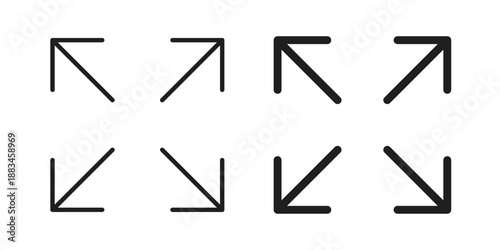 Expand icon suitable. Simple outline and solid style icon EPS10