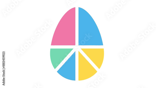 Free Download Colorful Easter Egg with Segments. - GFXLoad