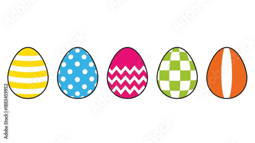Colorful Easter Eggs with Unique Designs.