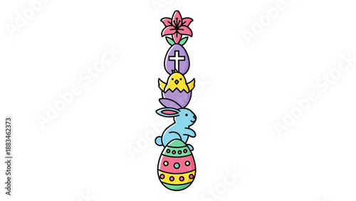 Colorful Russian Matryoshka Dolls Stacked Together.