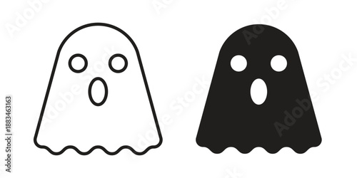 Ghost icon suitable. Simple outline and solid style icon EPS10