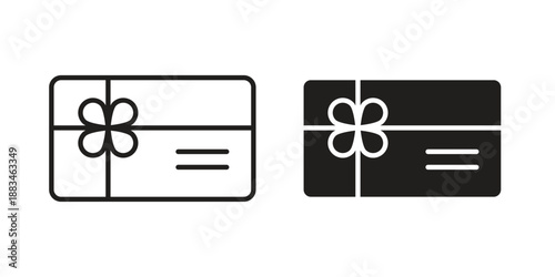 Gift card icon suitable. Simple outline and solid style icon EPS10
