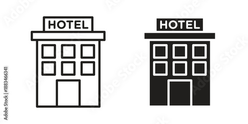 hotel icon suitable. Simple outline and solid style icon EPS10