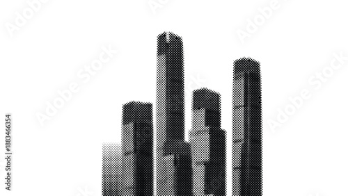 Four gray cylindrical objects standing upright on white background