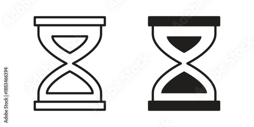 Hourglass icon suitable. Simple outline and solid style icon EPS10