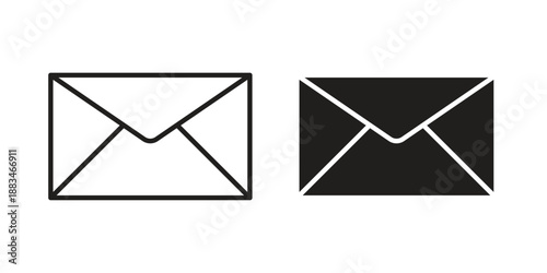 Inbox icon suitable. Simple outline and solid style icon EPS10
