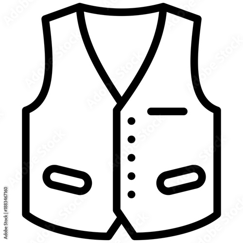 Tailored Vest icon in Line Style