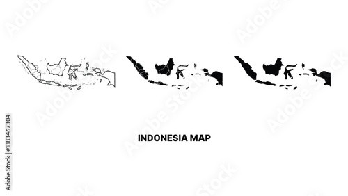 Indonesia map outline vector illustration